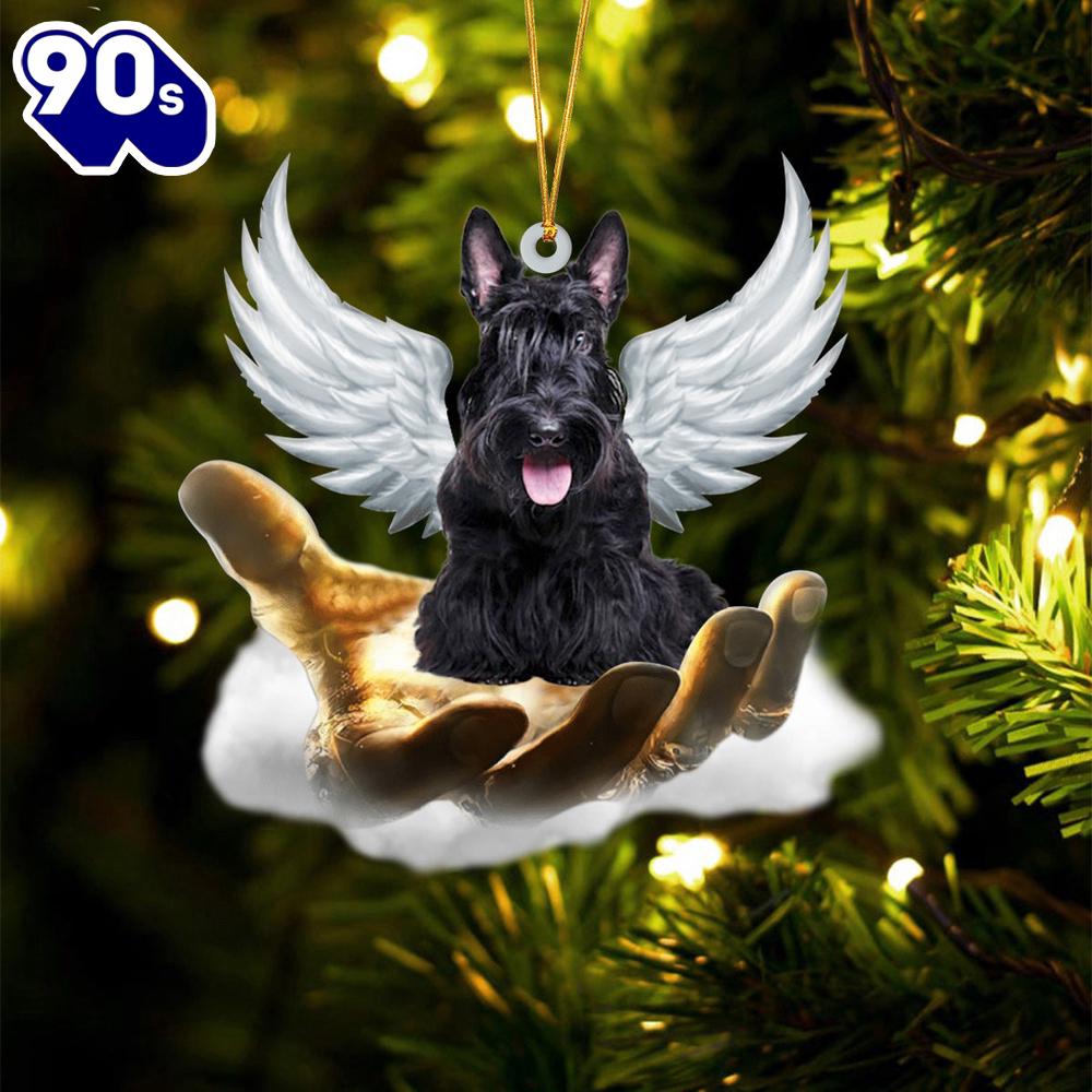 Scottish Terrier On The Hands Of Jesus Ornament, Gift For Christmas Scottish Terrier On The Hands Of Jesus Ornament, Gift For Christmas