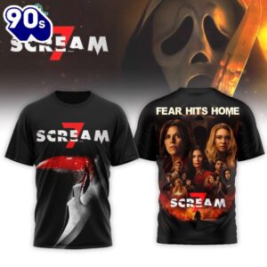 Scream 7 Official Poster Only In Theatres On February 27 2026 Fear Hits Home Shirt