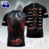 Scream Ghostface Movie Release Dates 3D Tshirt
