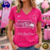 Seattle Seahawks 2026 NFL Tackle Breast Cancer V neck T Shirt, NFL Fan V Neck Shirt