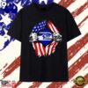 Seattle Seahawks American flag ripped chest T Shirt , Viral 2D Graphic Tee