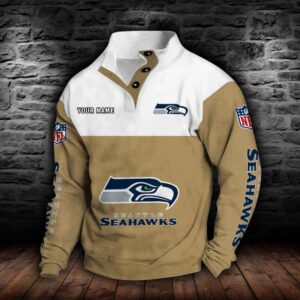 Seattle Seahawks Double Breasted Stand Collar Hoodie