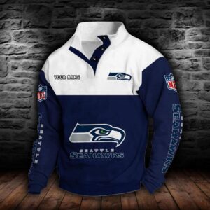 Seattle Seahawks Double Breasted Stand Collar Hoodie