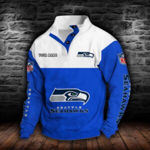 Seattle Seahawks Double Breasted Stand Collar Hoodie