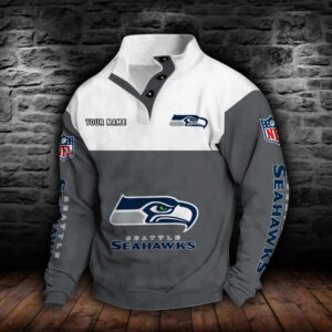 Seattle Seahawks Double Breasted Stand Collar Hoodie
