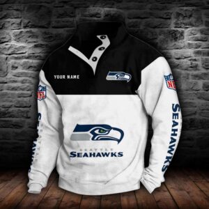 Seattle Seahawks Double Breasted Stand Collar Hoodie