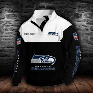 Seattle Seahawks Double Breasted Stand Collar Hoodie