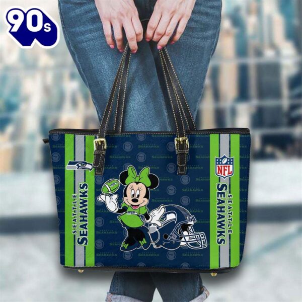 Seattle Seahawks NFL Minnie Women Leather Tote Bag