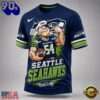 Seattle Seahawks NFL Popeye Bold Cartoon Athletes 3D T Shirt, NFL Trending Shirt