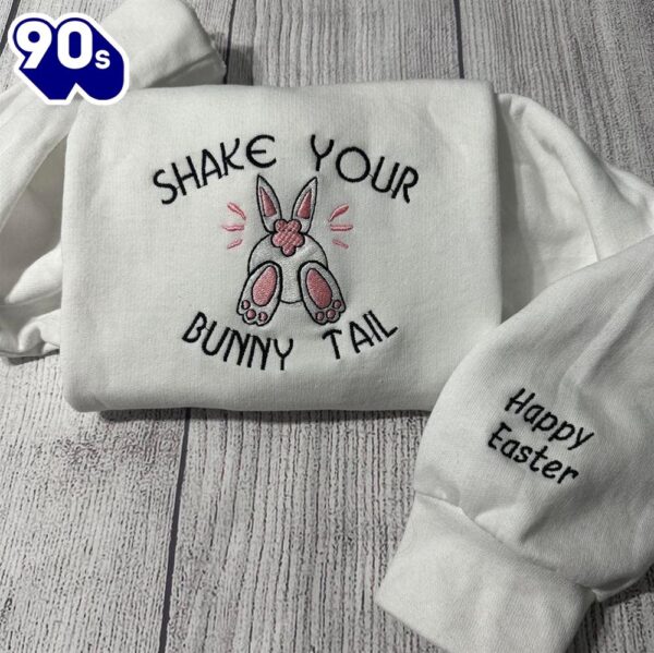 Shake Your Bunny Tail Embroidered Crewneck Gift Christmas