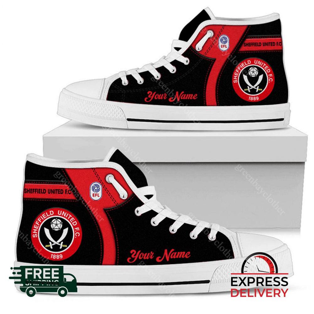 Sheffield United F.C Personalzied High Top Canvas Shoes Sheffield United F.C Personalzied High Top Canvas Shoes
