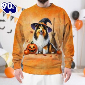 Shetland Sheepdog In Spooky Autumn…