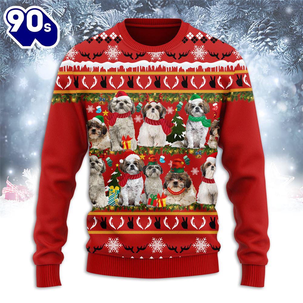 Shih Tzu Merry Christmas Ugly Sweater Shih Tzu Merry Christmas Ugly Sweater