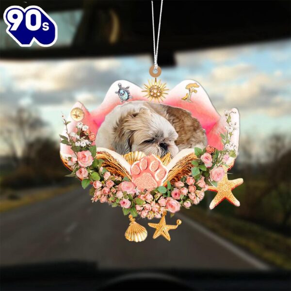 Shih Tzu Sleeping In The Seashell Ornament, Gift For Christmas
