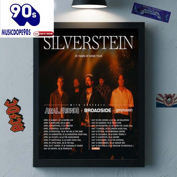 Silverstein 25 Years Of Noise Tour 2025 Tour Dates Canvas
