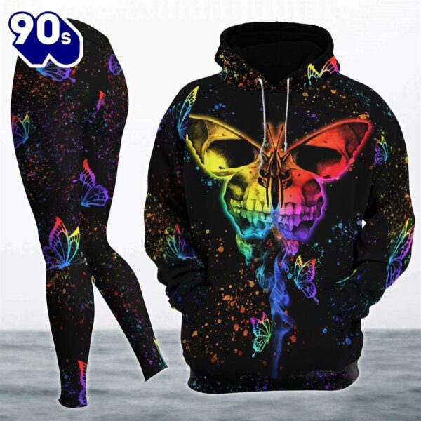 Skull Gothic Artwork Combo Hoodie And Leggings