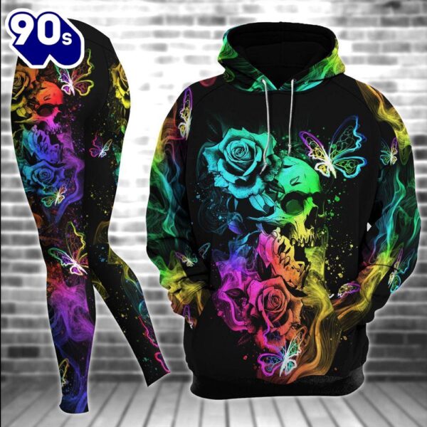 Skull Gothic Artwork Combo Hoodie And Leggings_8114