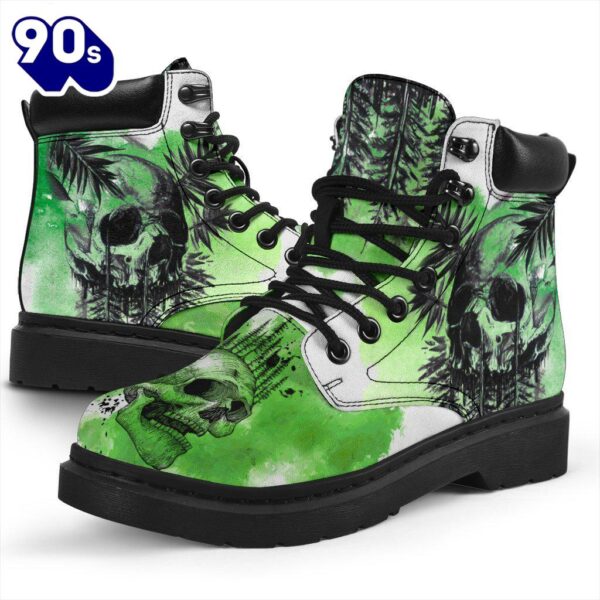 Skull Leather Boots For Camping Or Trekking Gift Idea