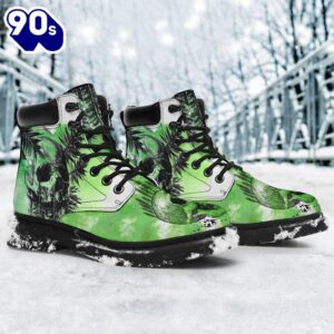 Skull Leather Boots For Camping Or Trekking Gift Idea