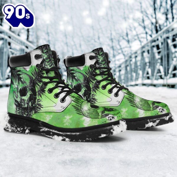 Skull Leather Boots For Camping Or Trekking Gift Idea
