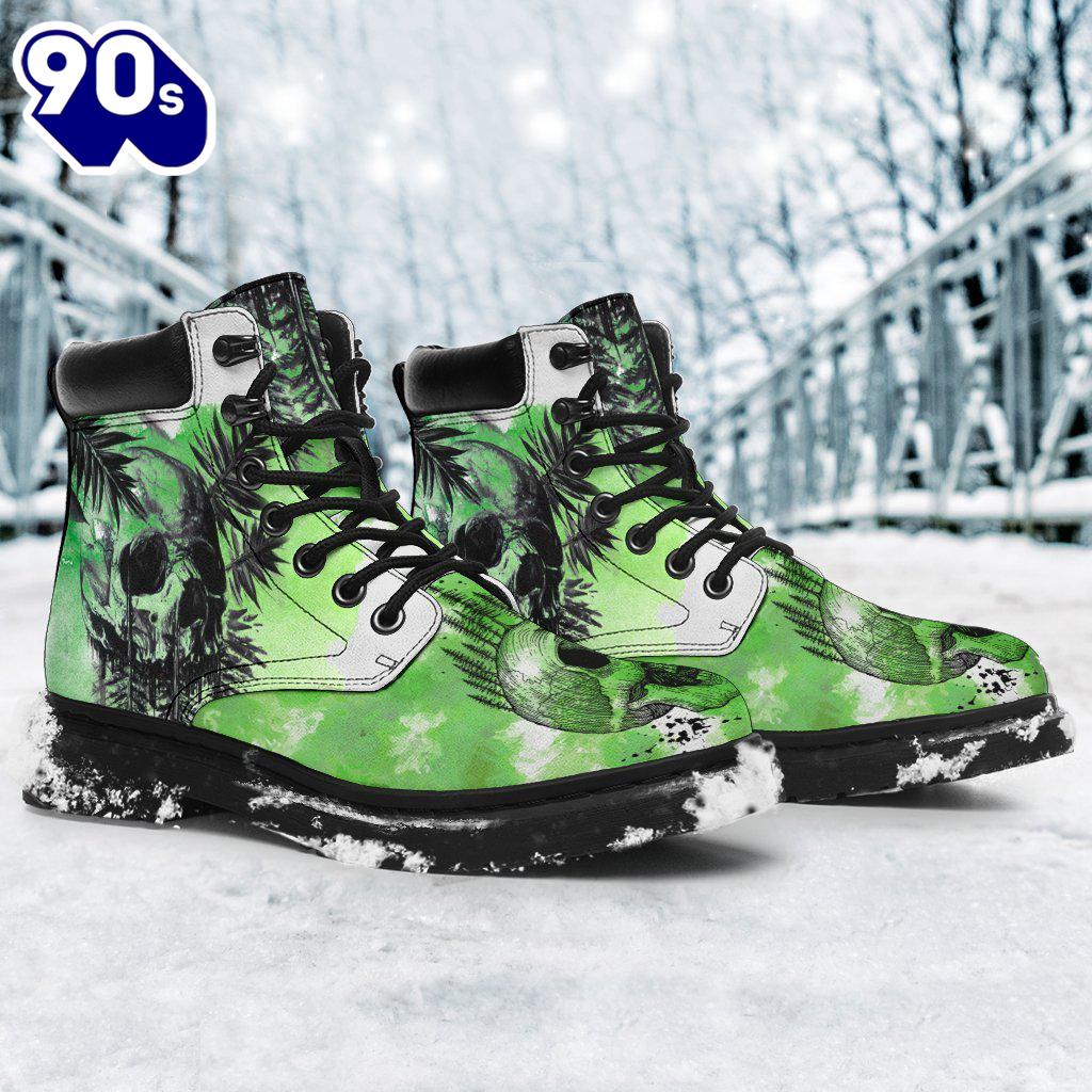 Skull Leather Boots For Camping Or Trekking Gift Idea Skull Leather Boots For Camping Or Trekking Gift Idea
