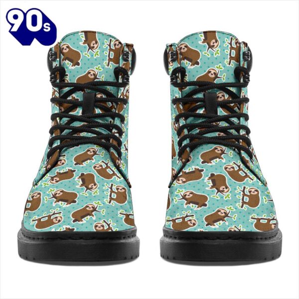 Sloth Leather Boots Animal Custom Shoes Funny For Sloth Lover