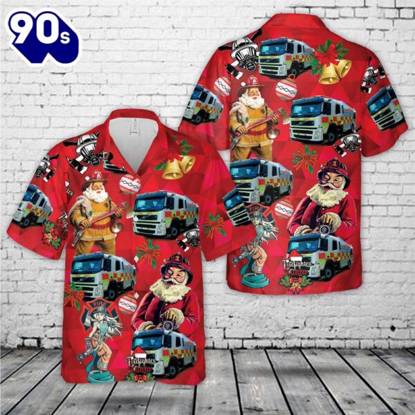 South Australian Country Fire Service Pumper Fleet Christmas Hawaiian Shirt