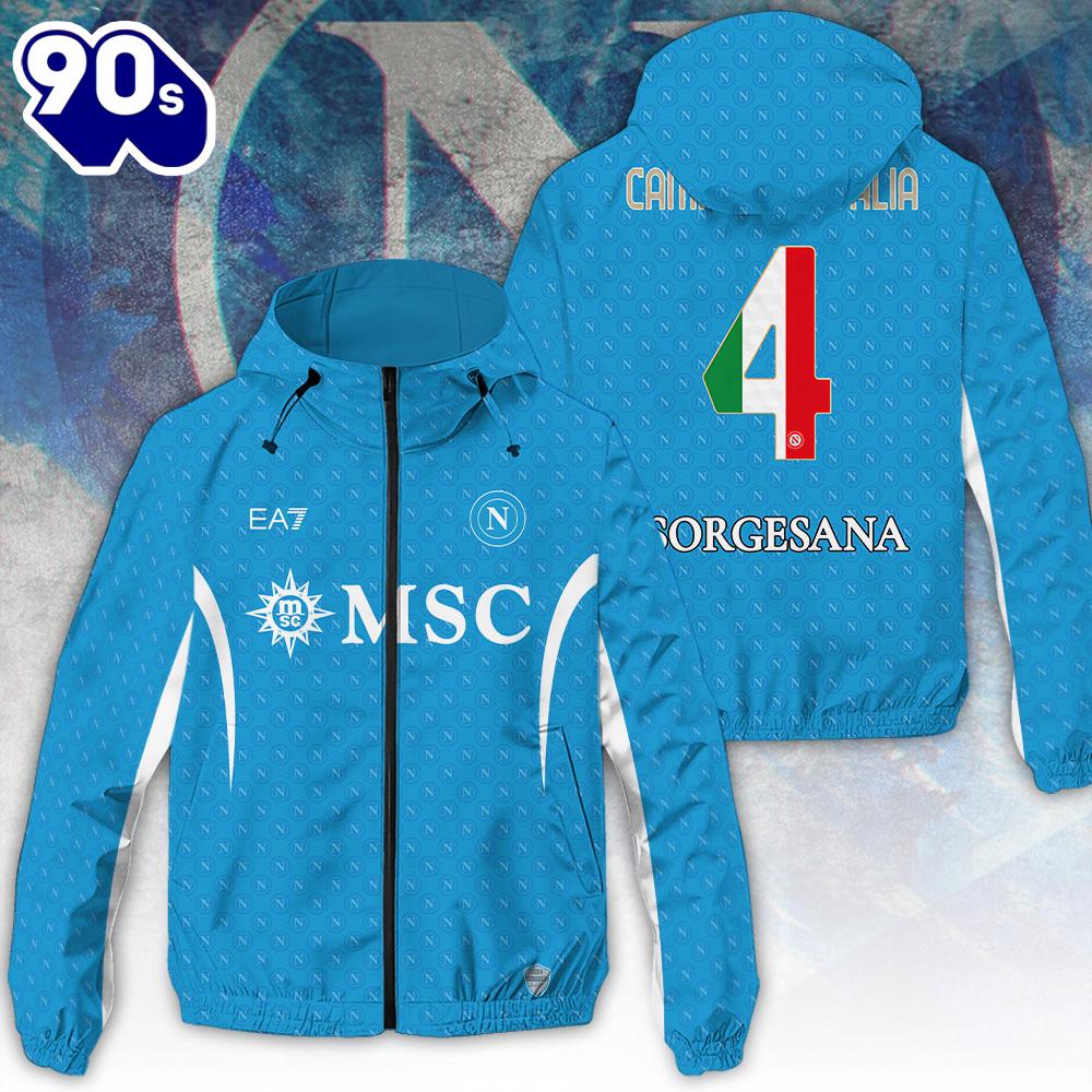 S.S.C. Napoli 3D Windbreaker Jacket For Man And Women