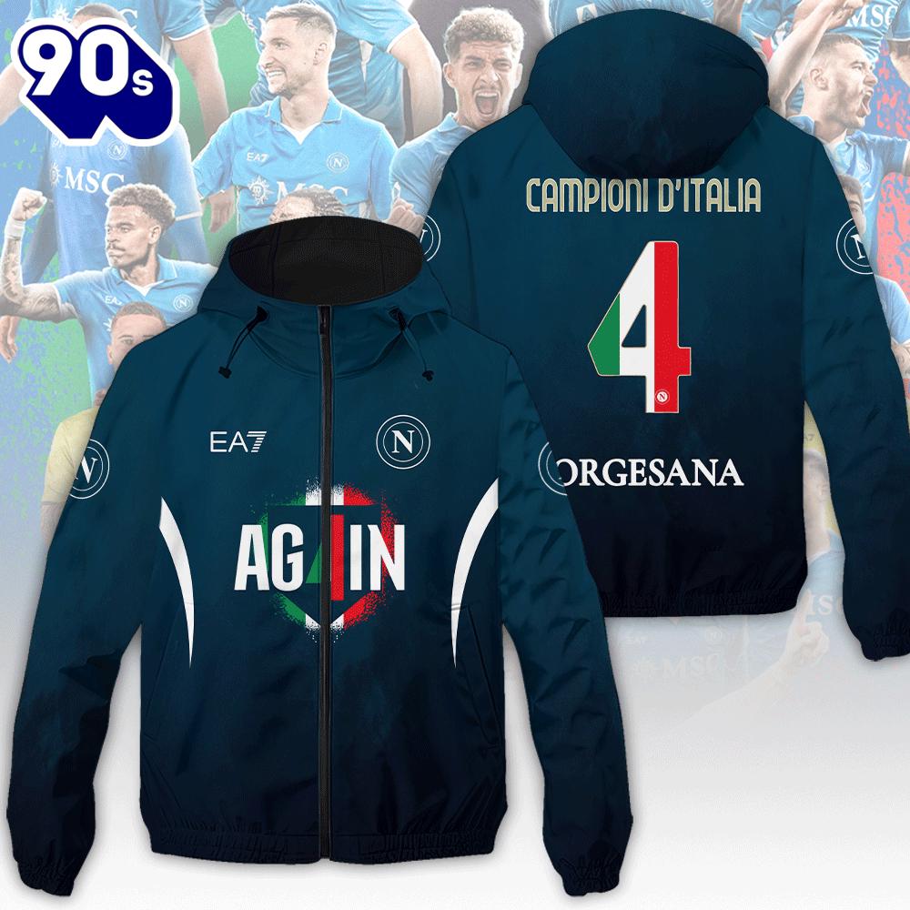 S.S.C. Napoli 3D Windbreaker Jacket For Man And Women
