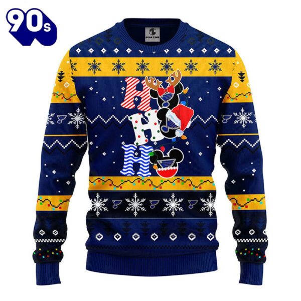 St. Louis Blues Hohoho Mickey Christmas Ugly Sweater  Gift Christmas