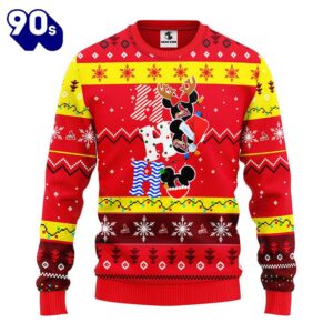 St. Louis Cardinals Hohoho Mickey Christmas Ugly Sweater