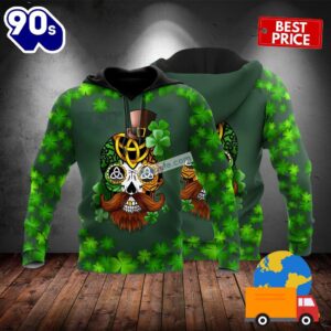 St Patrick Day Skull And Four Leaf Clover Green 3D Novelty Hoodie 2025 1 St Patrick Day Skull And Four Leaf Clover Green 3D Novelty Hoodie 2025
