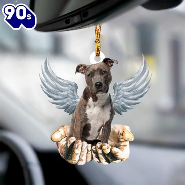 Staffordshire Bull Terrier Angel Dog Memorial Ornament, Gift For Christmas