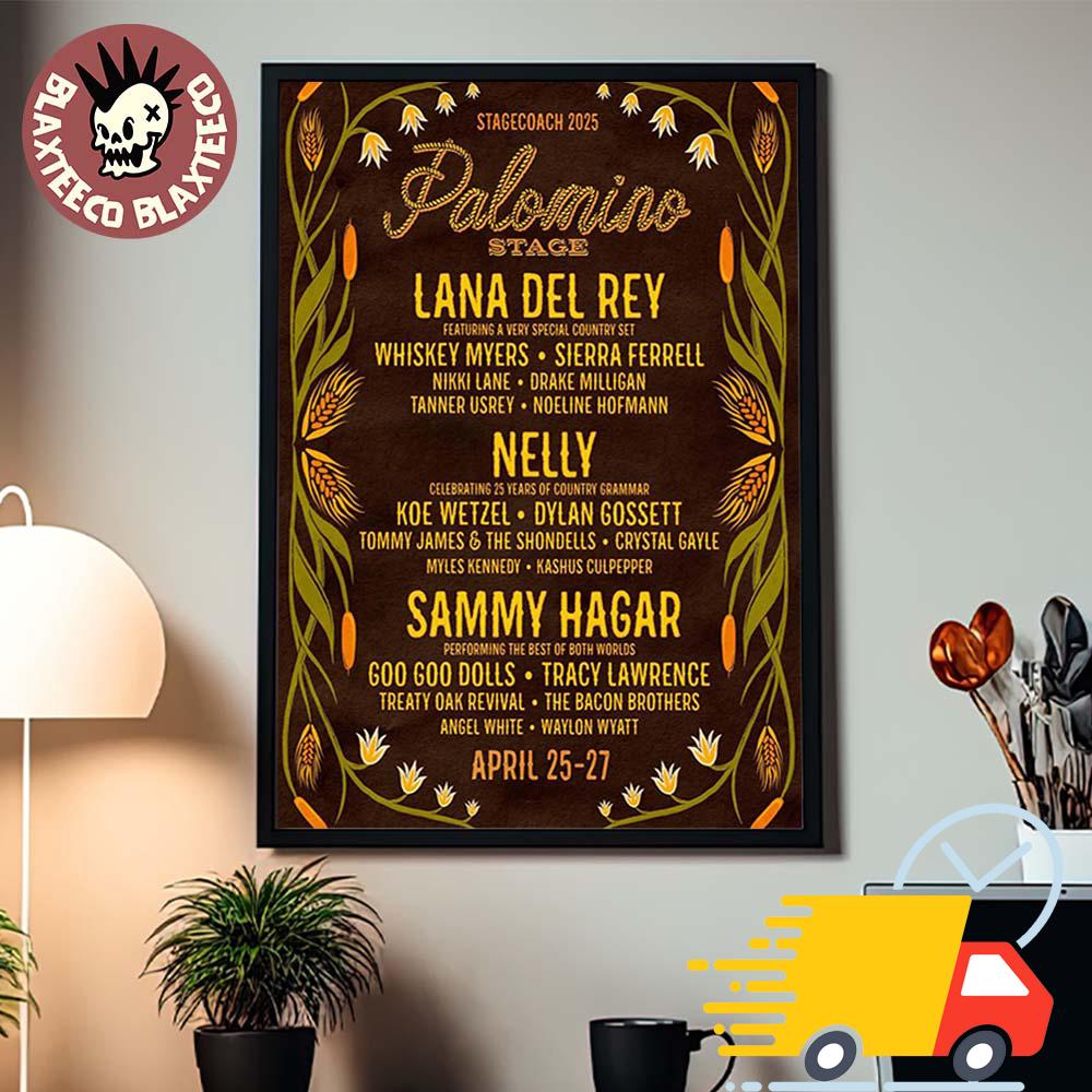 Stagecoach 2025 Palomino Stage Lineup Poster On April 25Canvas Stagecoach 2025 Palomino Stage Lineup Poster On April 25Canvas