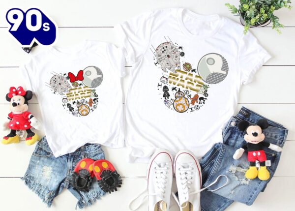 Star Wars Mickey Minnie Head Shirt Disney Family and Couple Tee