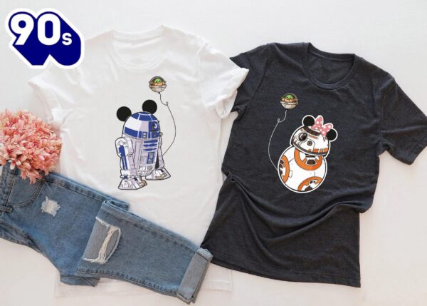 Star Wars R2D2 BB8 Shirt Disney Couple Matching Mickey Minnie Couple Tee Honeymoon Gift
