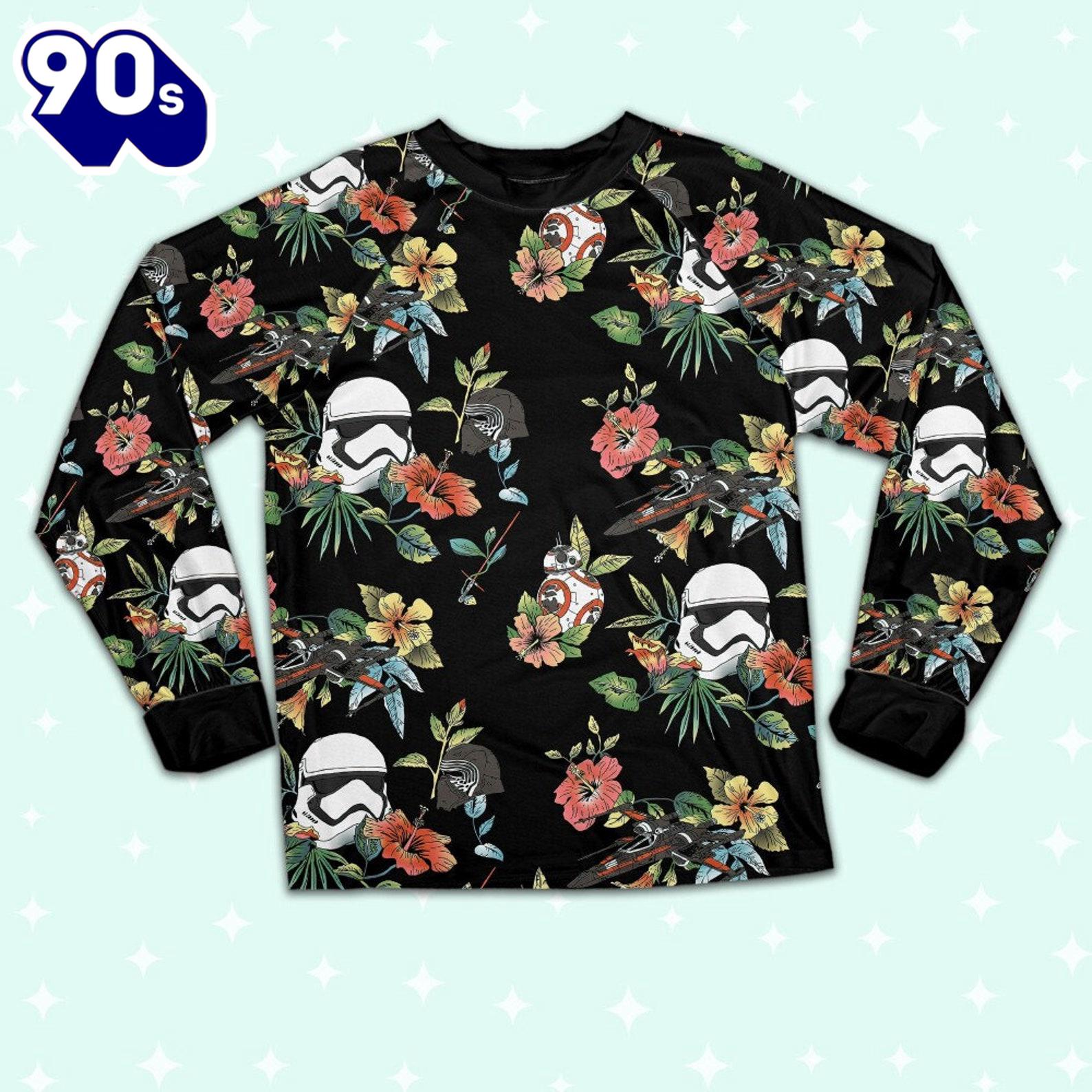 Star Wars Stormtrooper Kylo Ren BB-8 Vintage Floral Pajamas Set - Movie Cartoon Holiday Pajamas Star Wars Stormtrooper Kylo Ren BB-8 Vintage Floral Pajamas Set - Movie Cartoon Holiday Pajamas