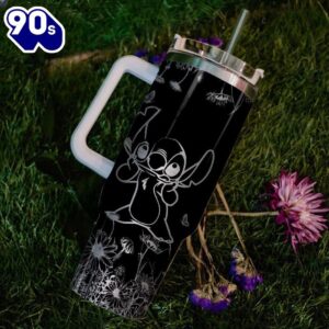 Stitch Flower Laser Engraved Tumbler