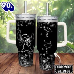 Stitch Flower Laser Engraved Tumbler