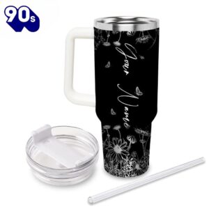 Stitch Flower Laser Engraved Tumbler