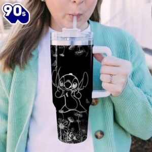 Stitch Flower Laser Engraved Tumbler