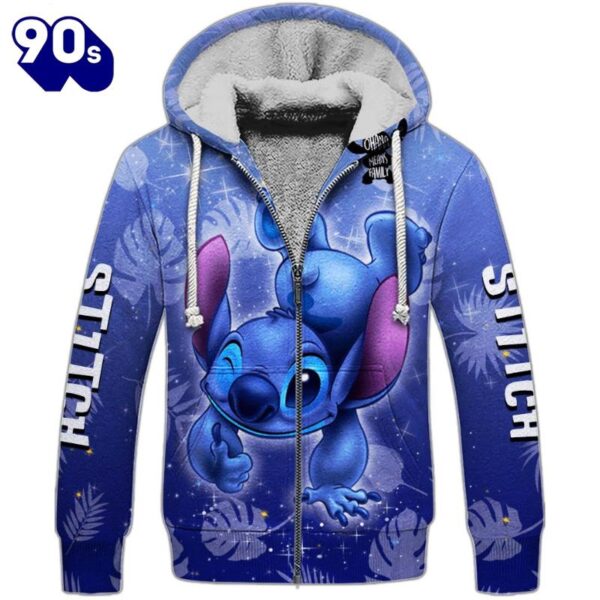 Stitch Ohana Castle Glitter Hoodie And Leggings Combo