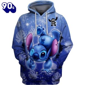 Stitch Ohana Castle Glitter Hoodie And Leggings Combo