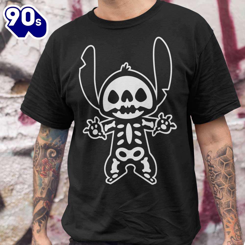 Stitch Skeleton Halloween T-Shirt Disney Gift Summer Stitch Skeleton Halloween T-Shirt Disney Gift Summer