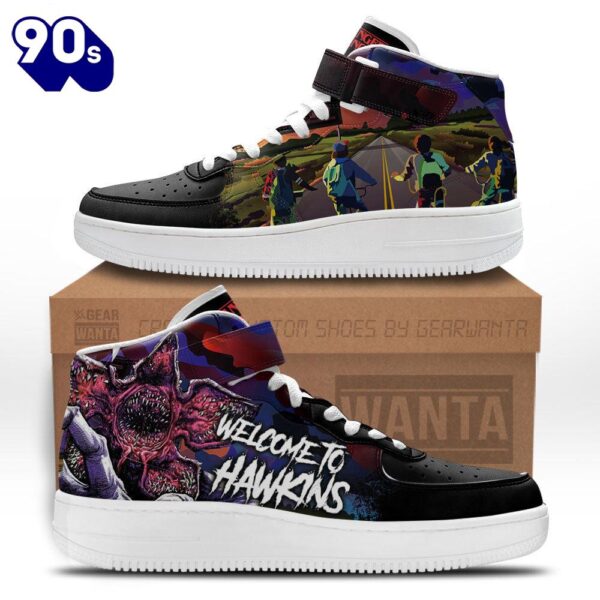Stranger Things High Top Air Force Shoes Custom Hawkins Sneakers Fans