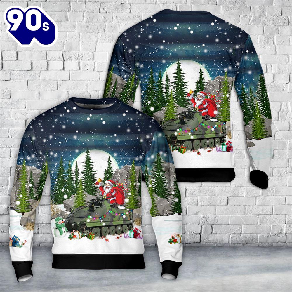 Swedish Army Pansarbandvagn 302 (Pbv 302) Christmas Sweater Swedish Army Pansarbandvagn 302 (Pbv 302) Christmas Sweater