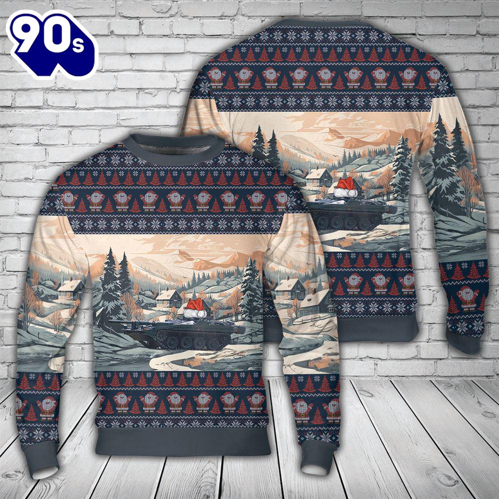 Swedish Army Stridsvagn 103 Christmas AOP Sweater Swedish Army Stridsvagn 103 Christmas AOP Sweater