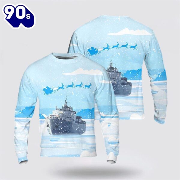 Swedish Navy HSwMS Alvsborg (M02) Christmas Sweater 3D
