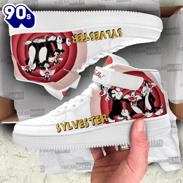 Sylvester James Pussycat High Top Air Force Shoes Custom Looney Tunes Sneakers