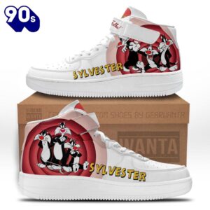 Sylvester James Pussycat High Top Air Force Shoes Custom Looney Tunes Sneakers